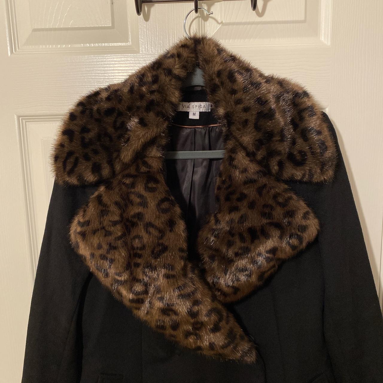 Via spiga hotsell leopard print coat