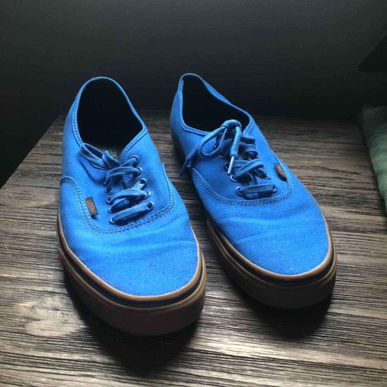 Men’s Size 12 Blue/Gum Vans Worn maybe 3/4 times... - Depop