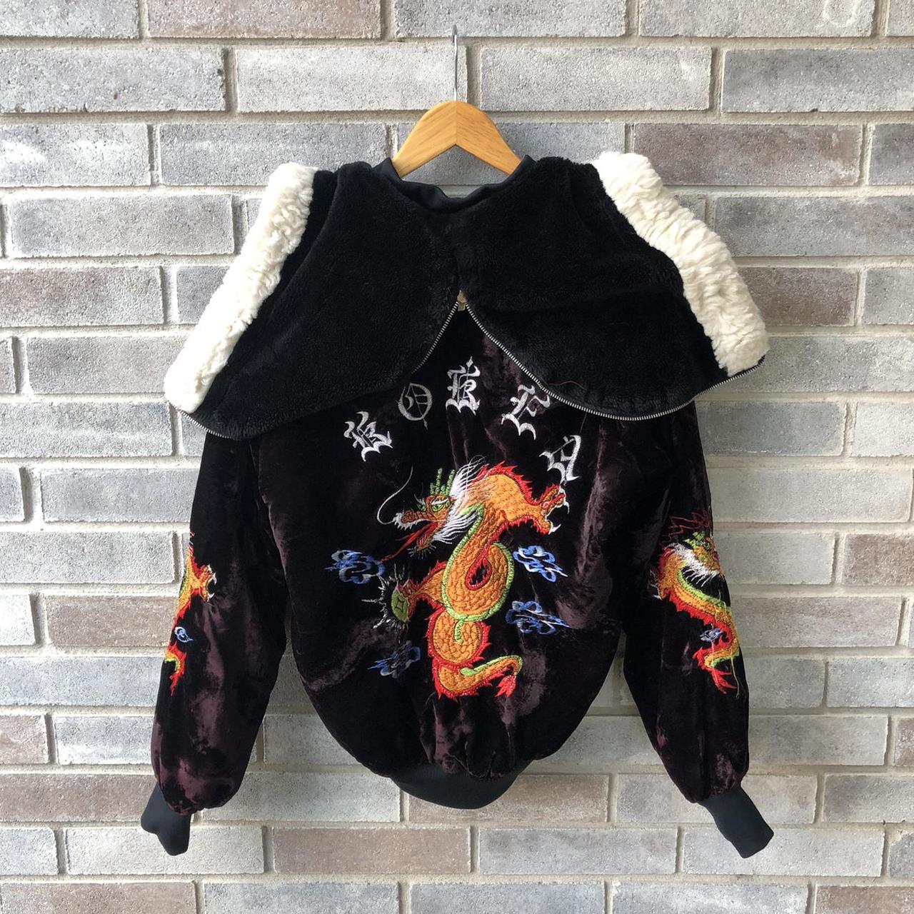 Vintage Korea Souvenir Jacket Velvet Hooded Tour... Depop