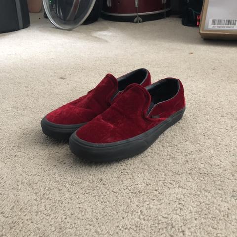 red velvet suede vans