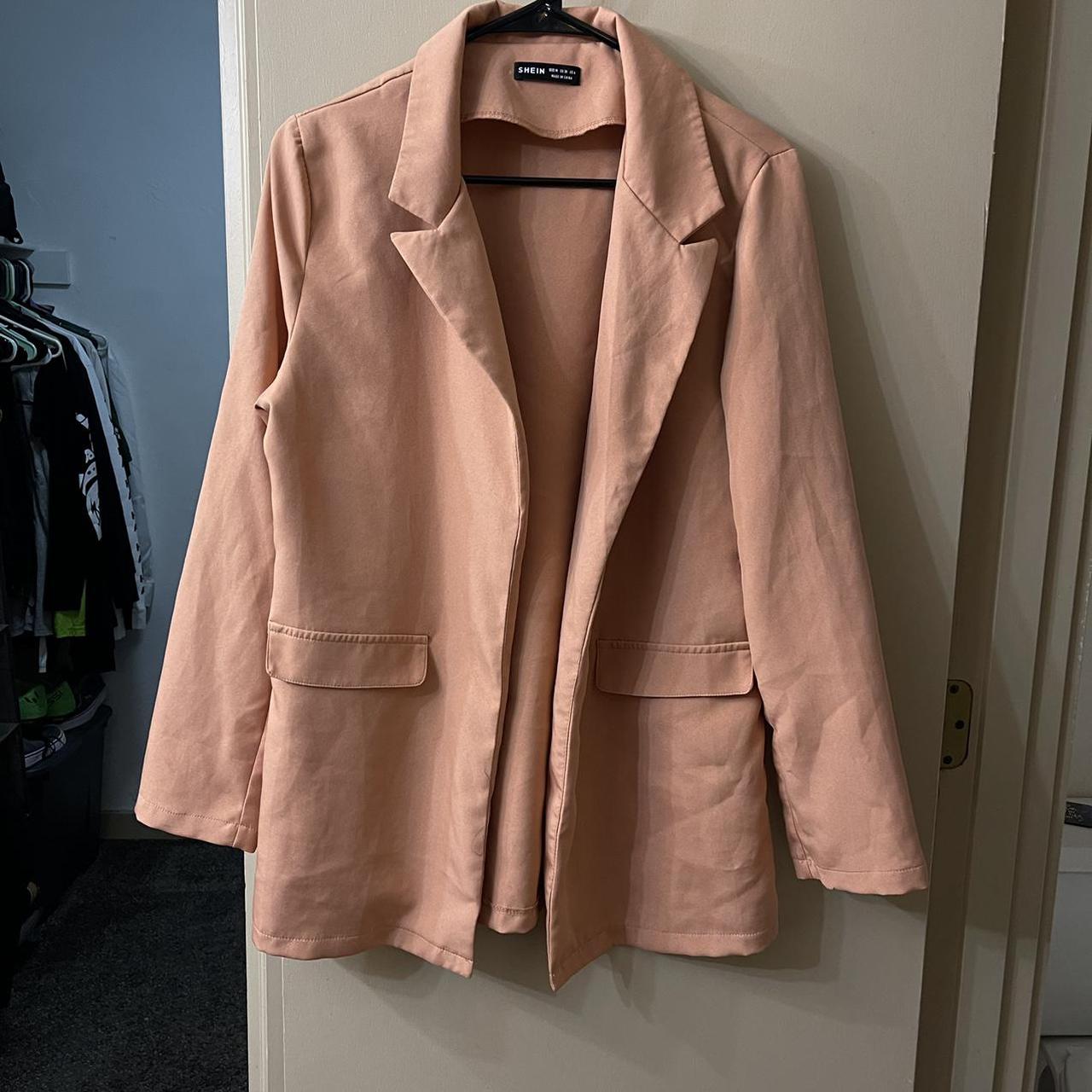Salmon pink blazer Faux pockets Depop
