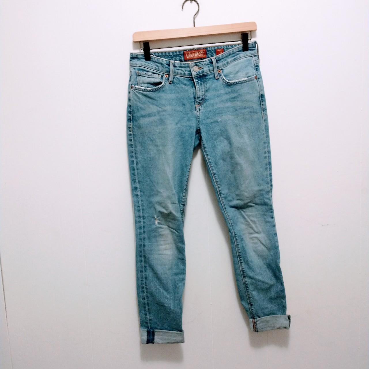 Lucky brand jeans with light distressing and slight... - Depop