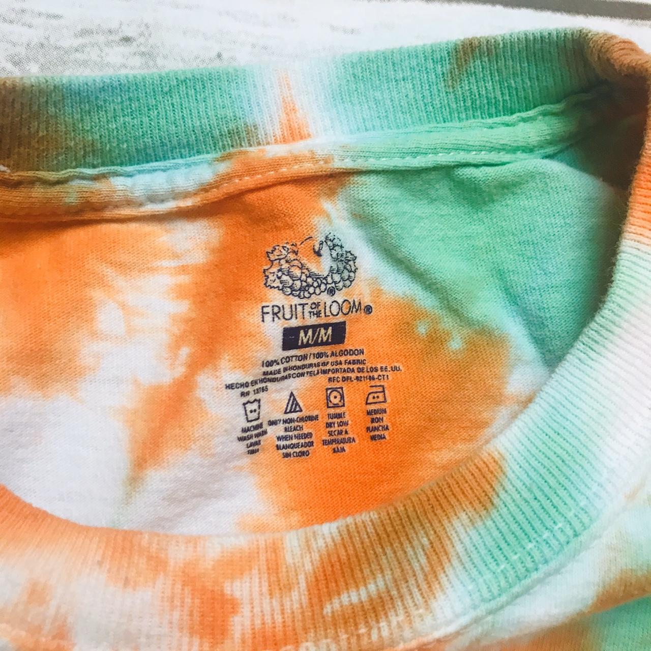 Green and orange tie dye tee shirt • size medium - Depop