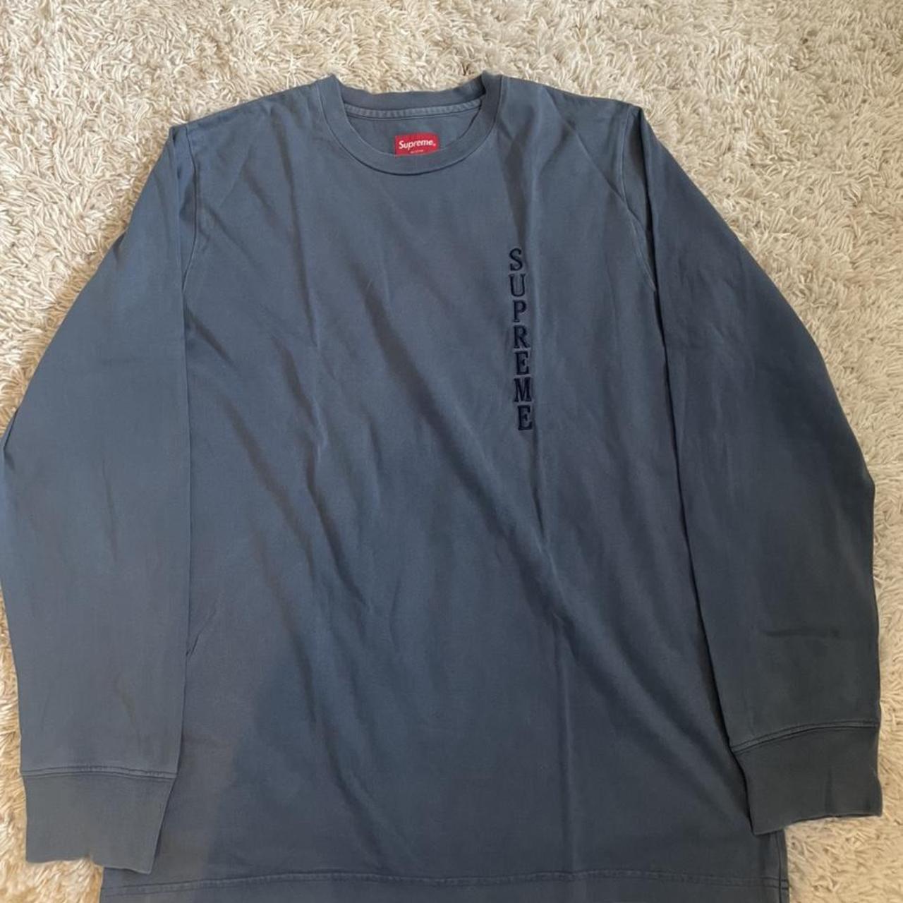 ✨bundle for free shipping✨ Blue supreme long sleeve - Depop