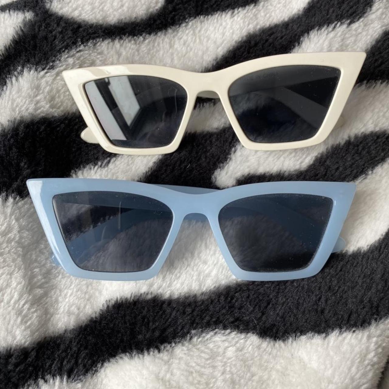 primark cat eye sunglasses white and blue... Depop