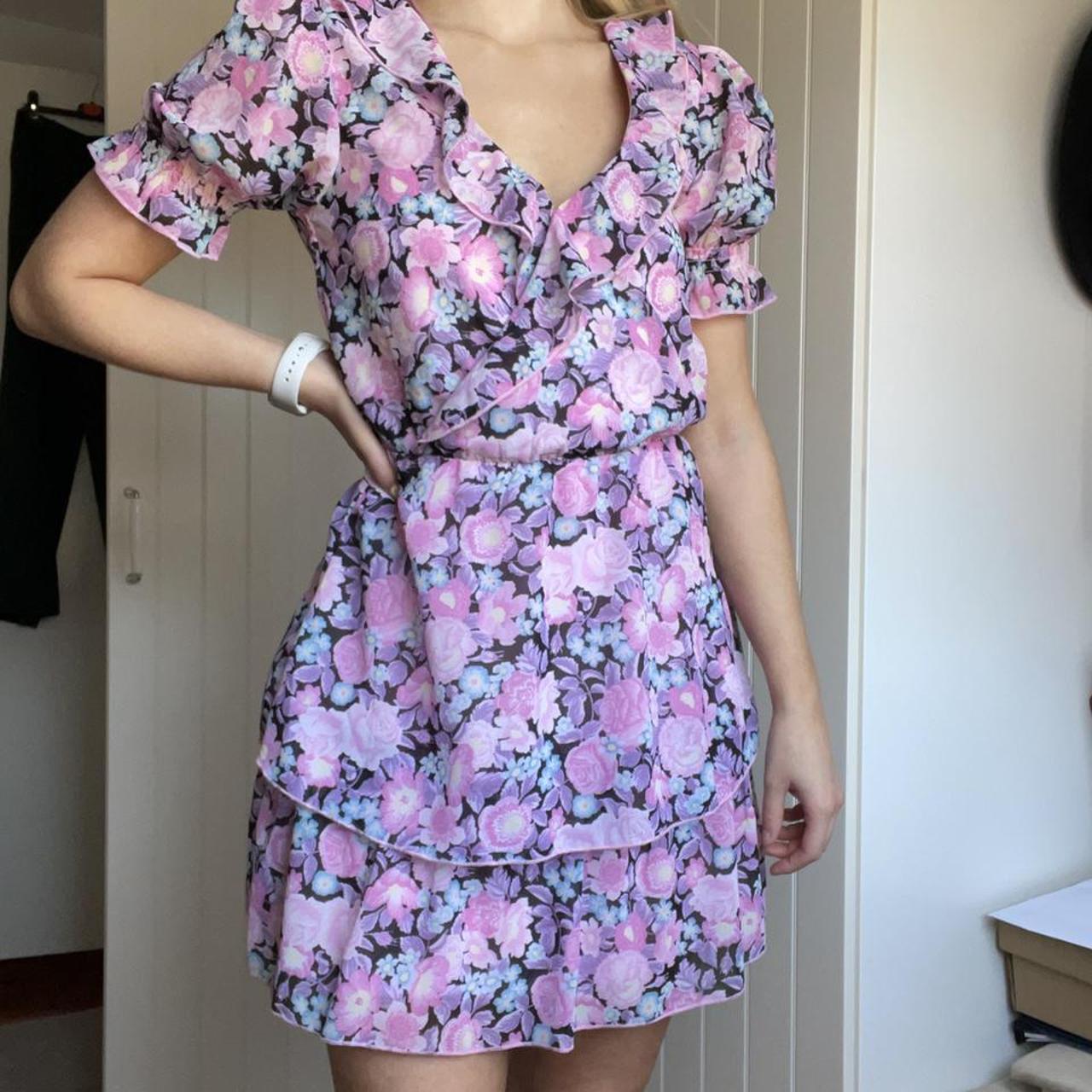 H&m purple shop floral dress