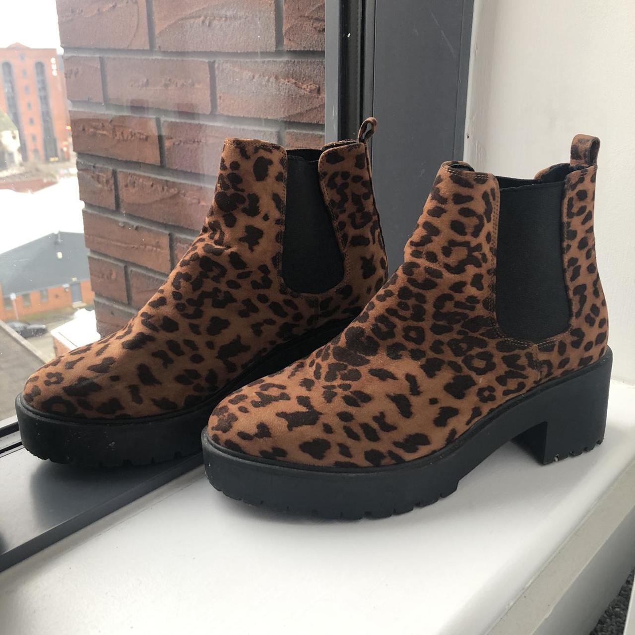 FREE POSTAGE New Look Leopard Print Boots In A Size Depop   P0 