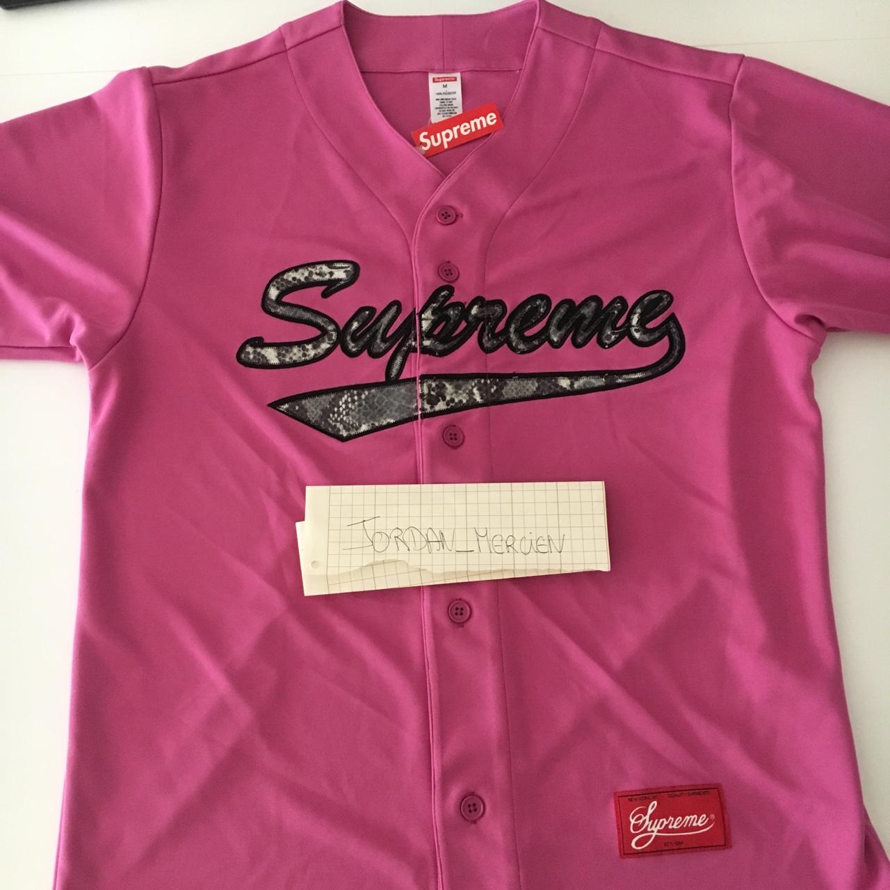 SUPREME Snake Script Logo Baseball Jersey