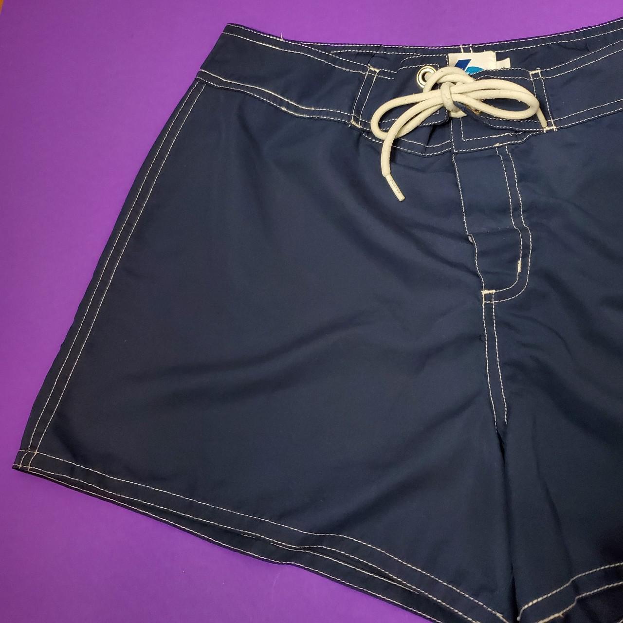 Women's Navy and Blue Shorts Depop