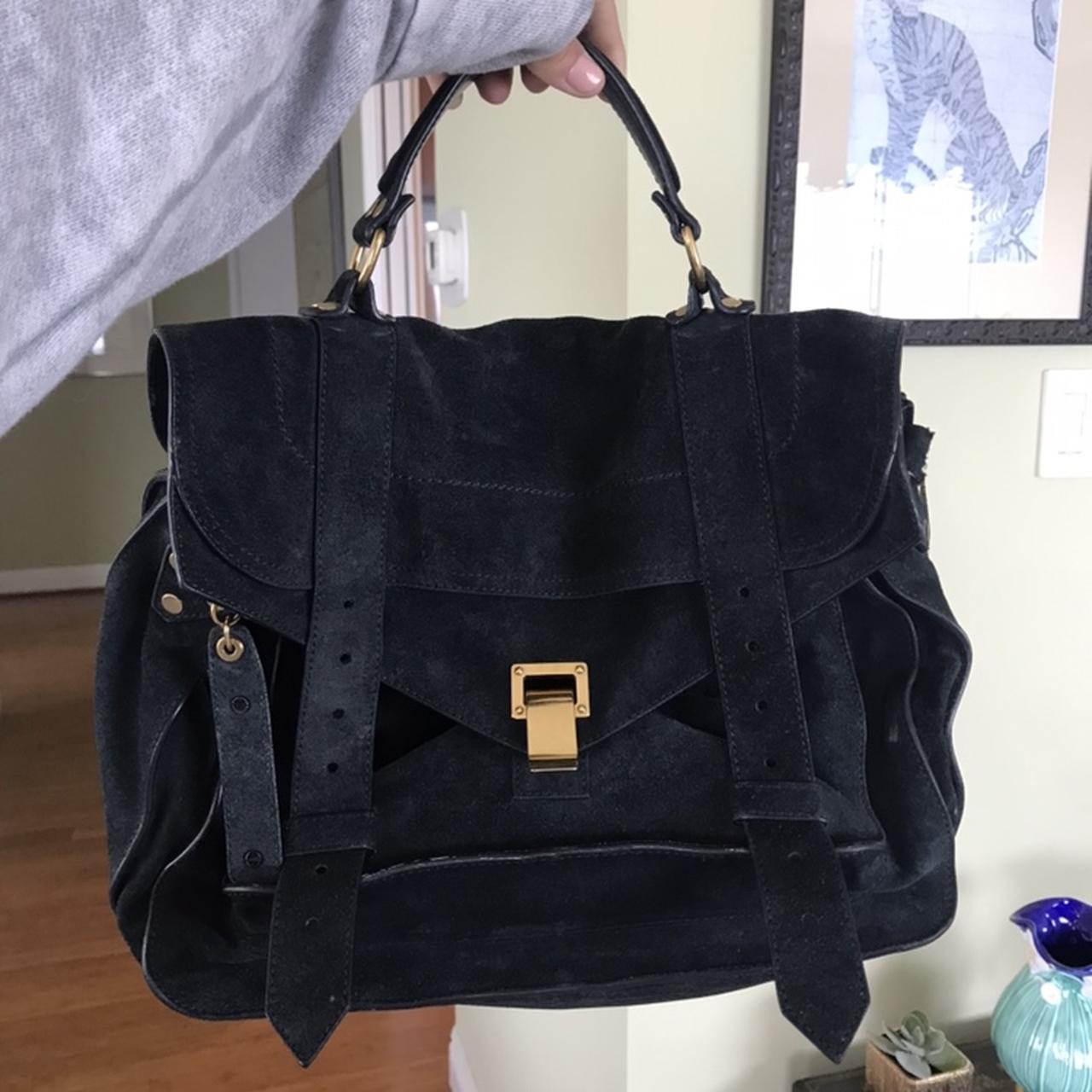 Navy suede Proenza Schouler Bag PS1 MEDIUM. The Depop