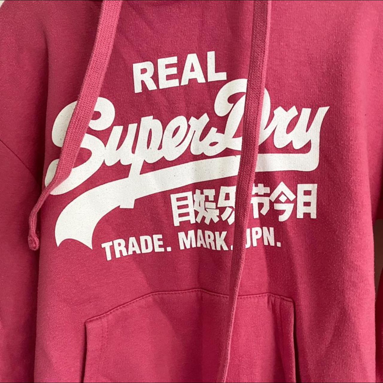 y2k bright pink superdry hoodie! slight sign of wear... Depop