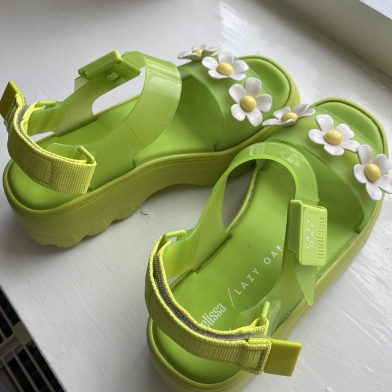 melissa green flower sandals