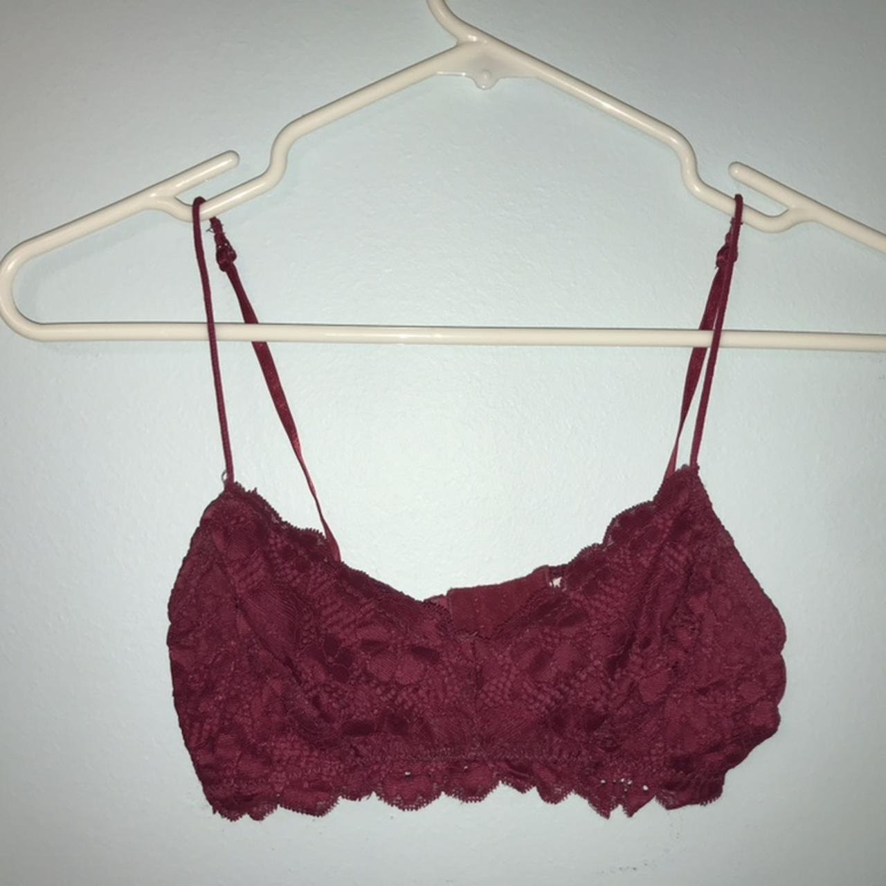 Burgundy lace bralette