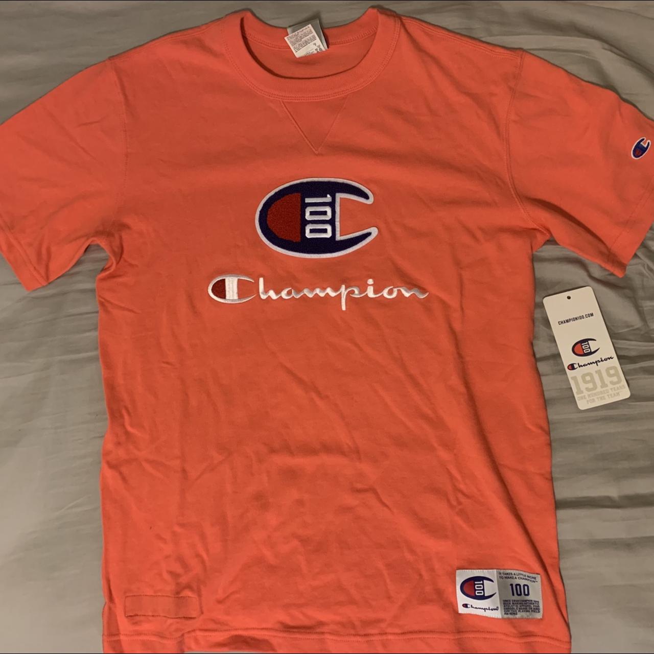 Champion 100 Shirt Groovy Papaya in Size Medium