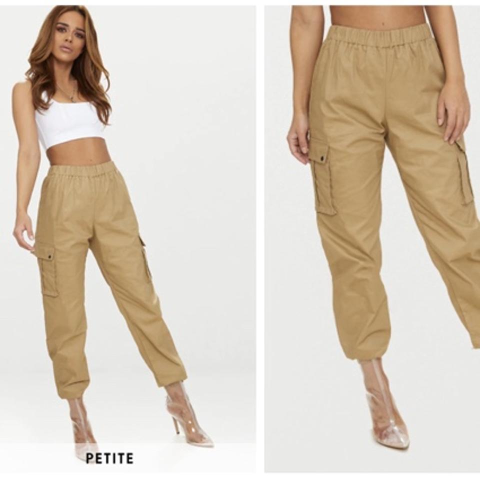 Prettylittlething Women's Petite Stone Pocket Detail Cargo Pants - Size 2