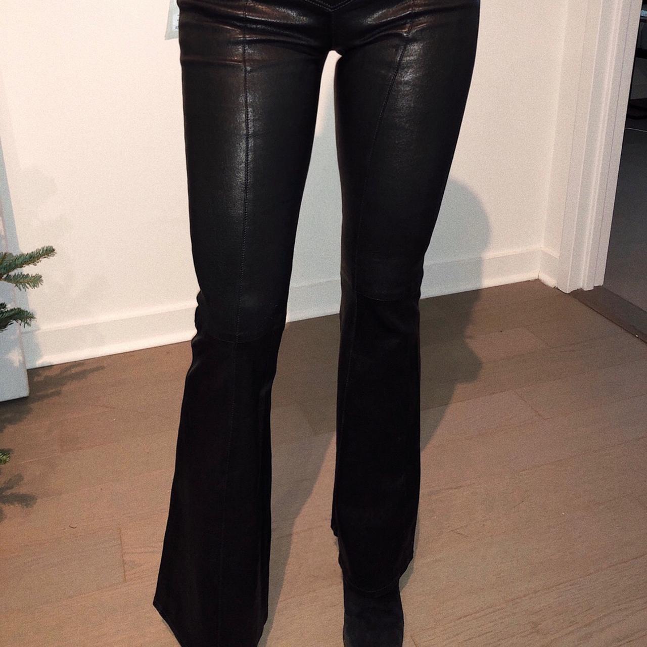 Lucky and Blessed Leather Lace up Flare Jeans 