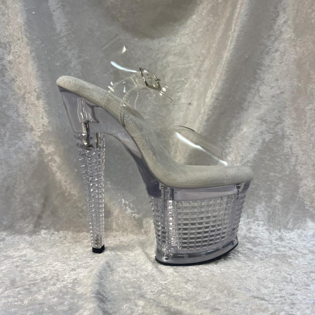 Clear pleaser sale shoes