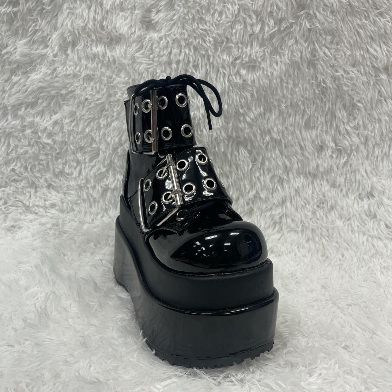 Demonia Bear-104 Black Patent with a 4 1/2