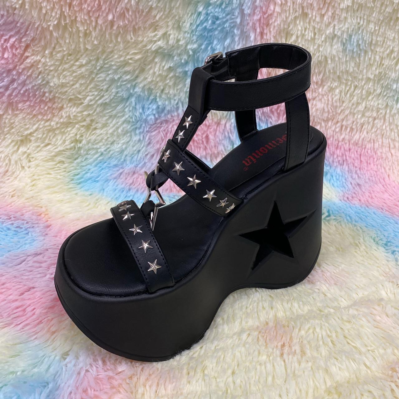 Demonia Dynamite-12 in Black Vegan Leather 5