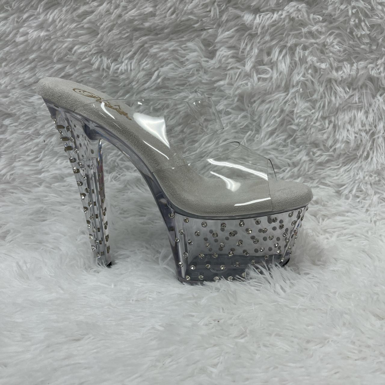 Clear pleaser hot sale shoes