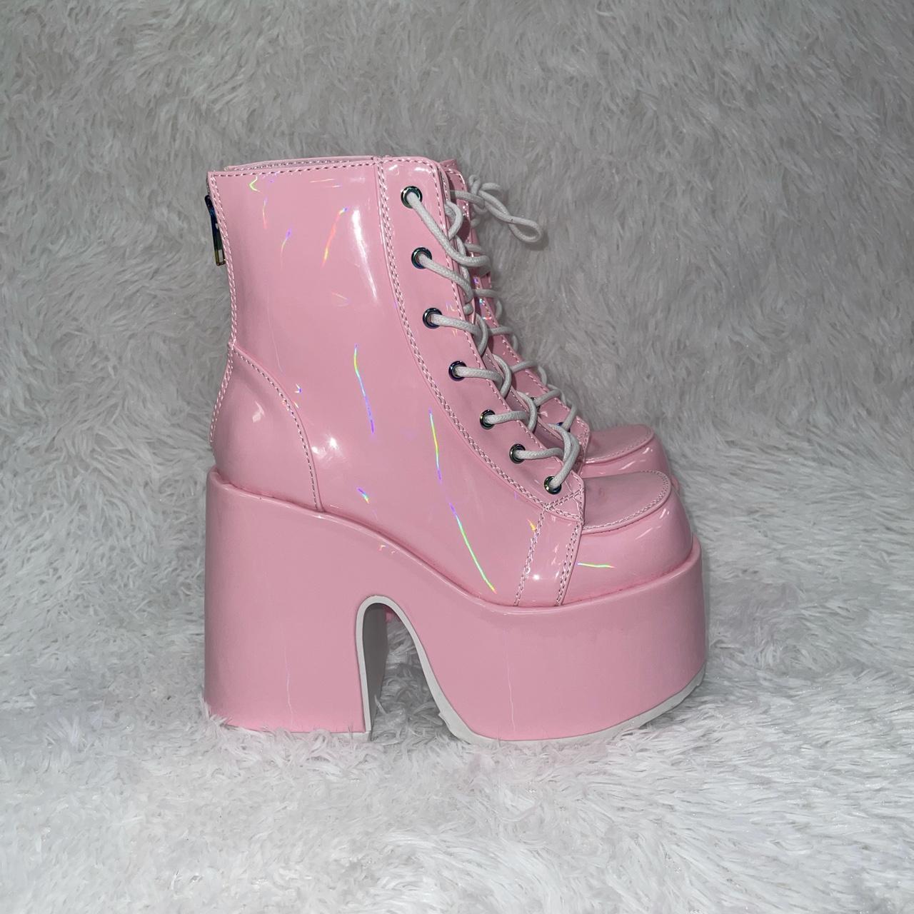 Demonia Camel Baby Pink Hologram Patent With Depop