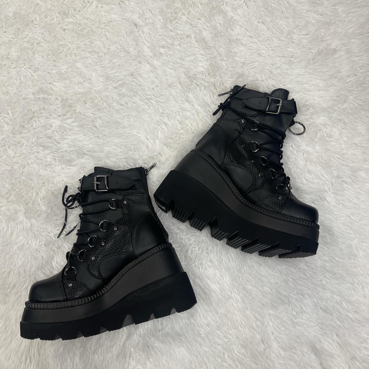 Demonia Shaker-60 Black Combat Technopagan Platform... - Depop