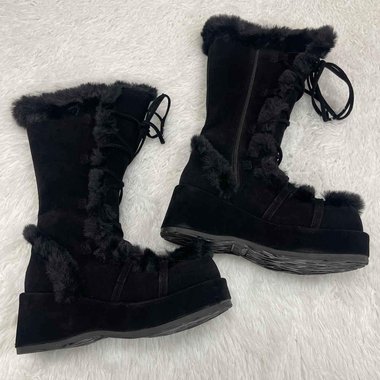 Demonia Cubby-311 Black Vegan Suede 2 3/4