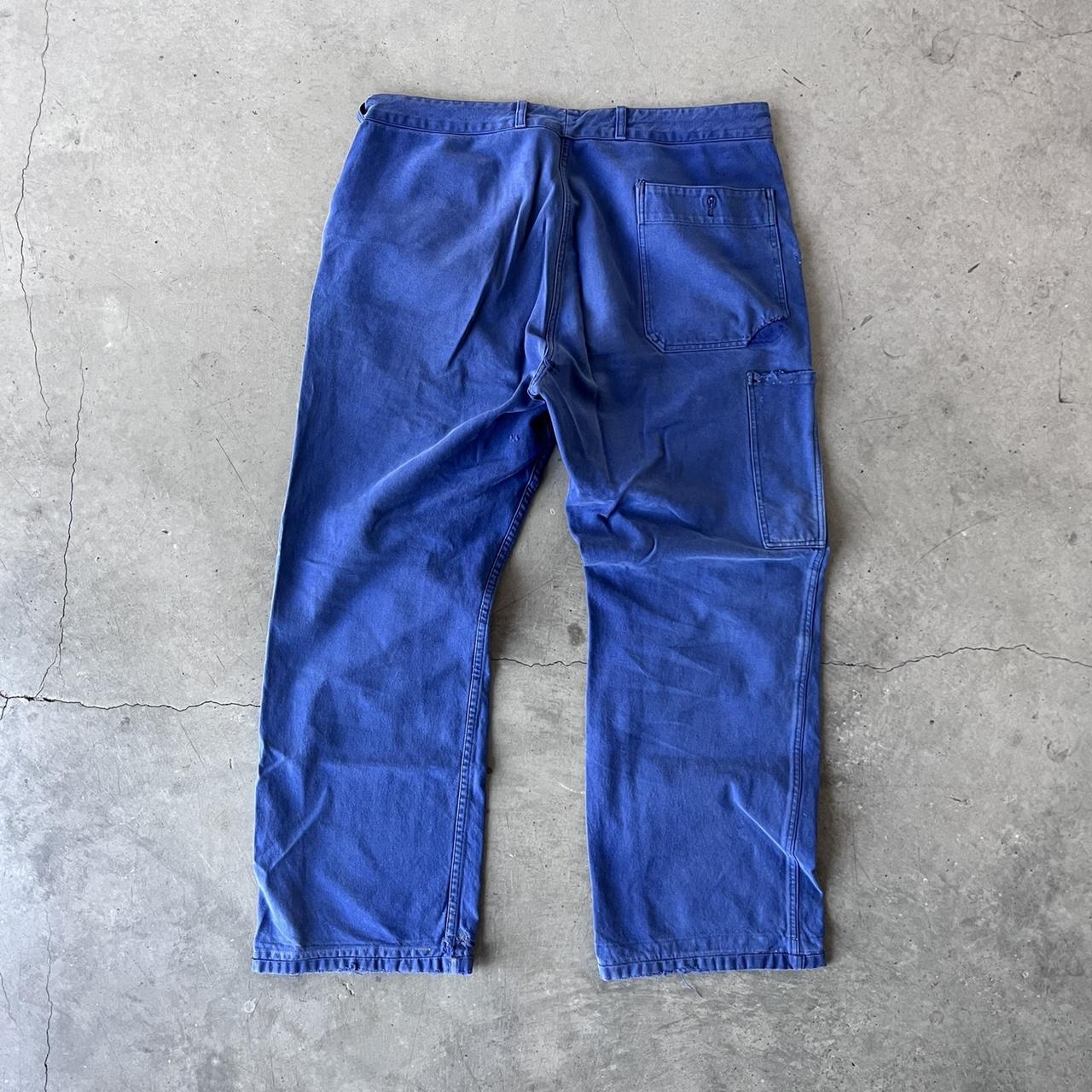 Vintage French workwear pant in blue. Bought from a... - Depop
