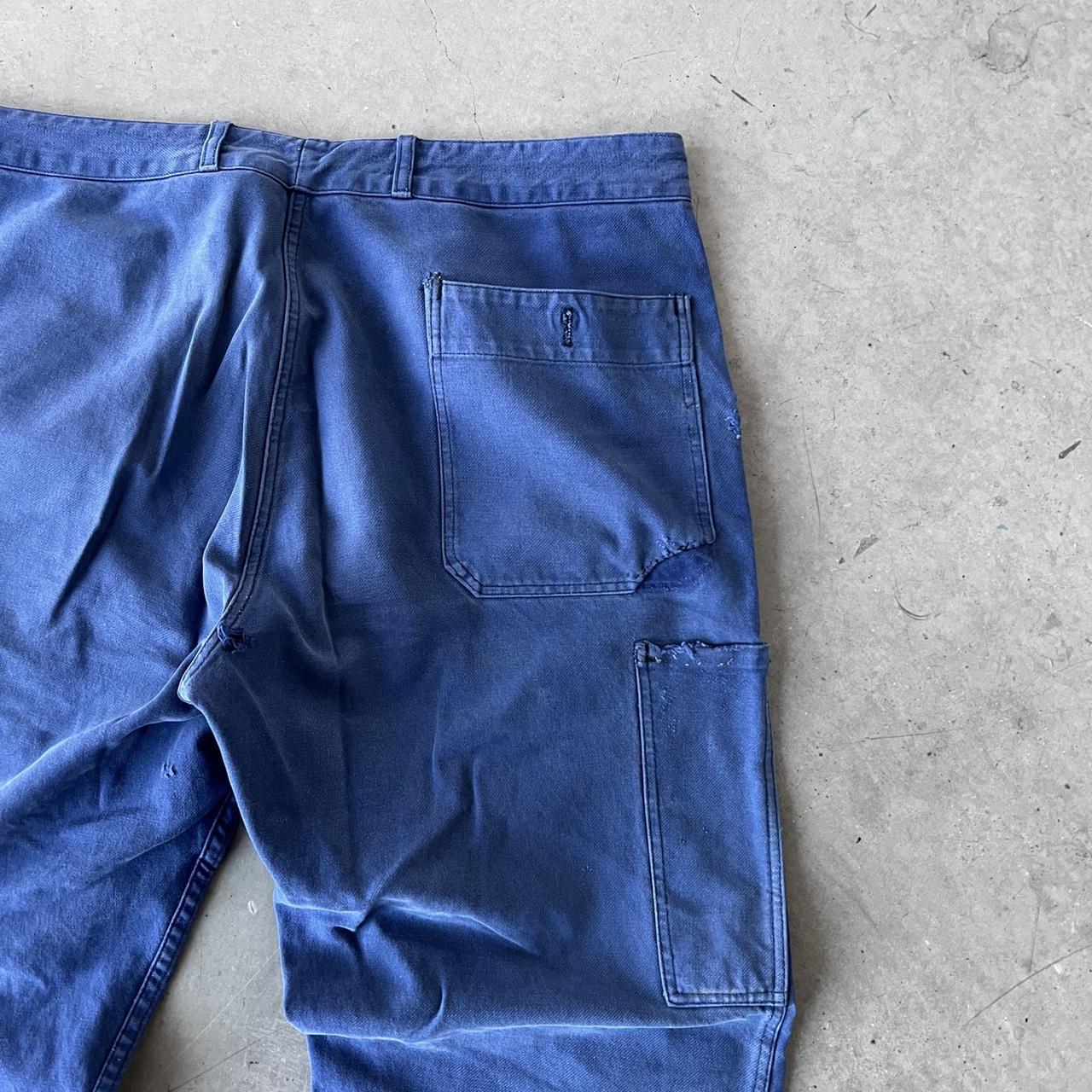 Vintage French workwear pant in blue. Bought from a... - Depop