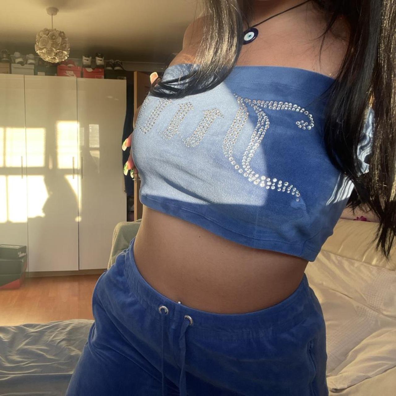 Blue Juicy Couture diamanté tracksuit set Depop