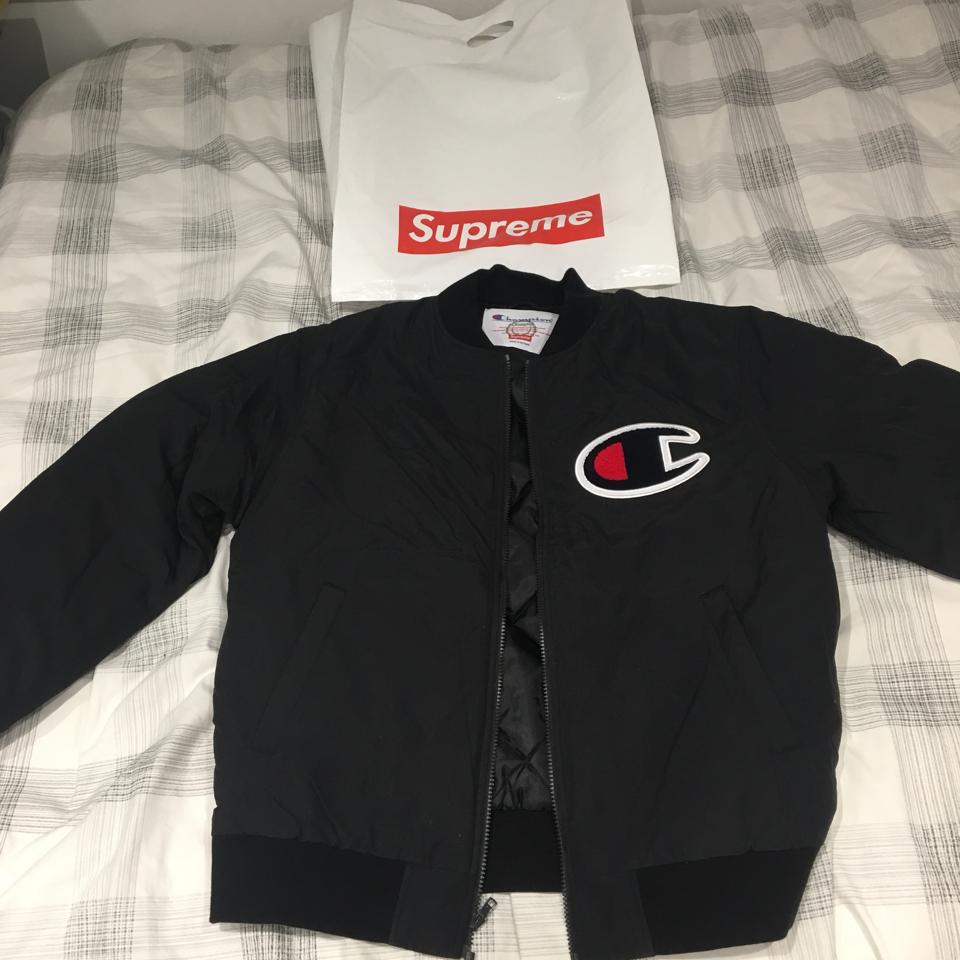 Brand new Black Supreme/Champion Color Blocked... - Depop