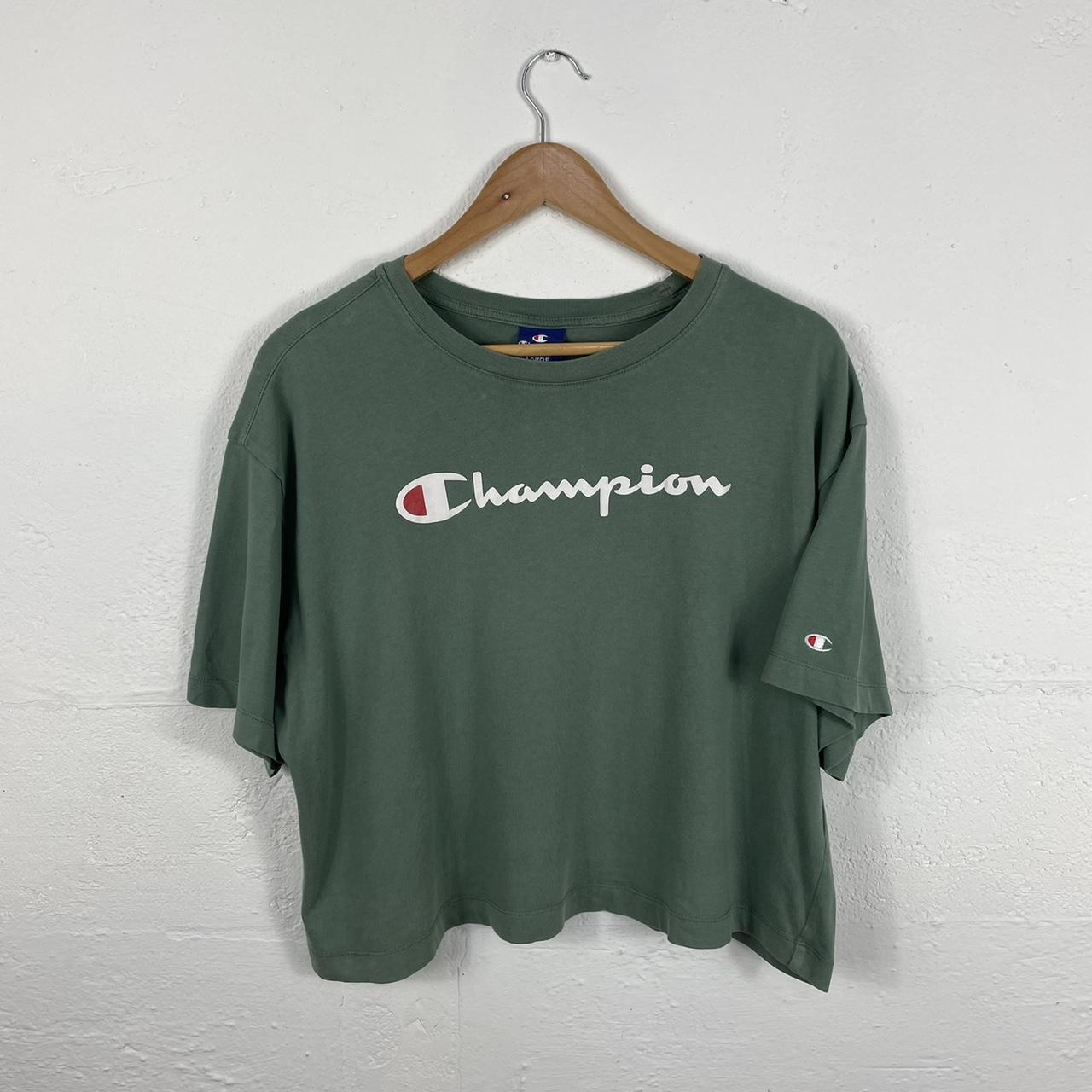 green champion shirt cropped