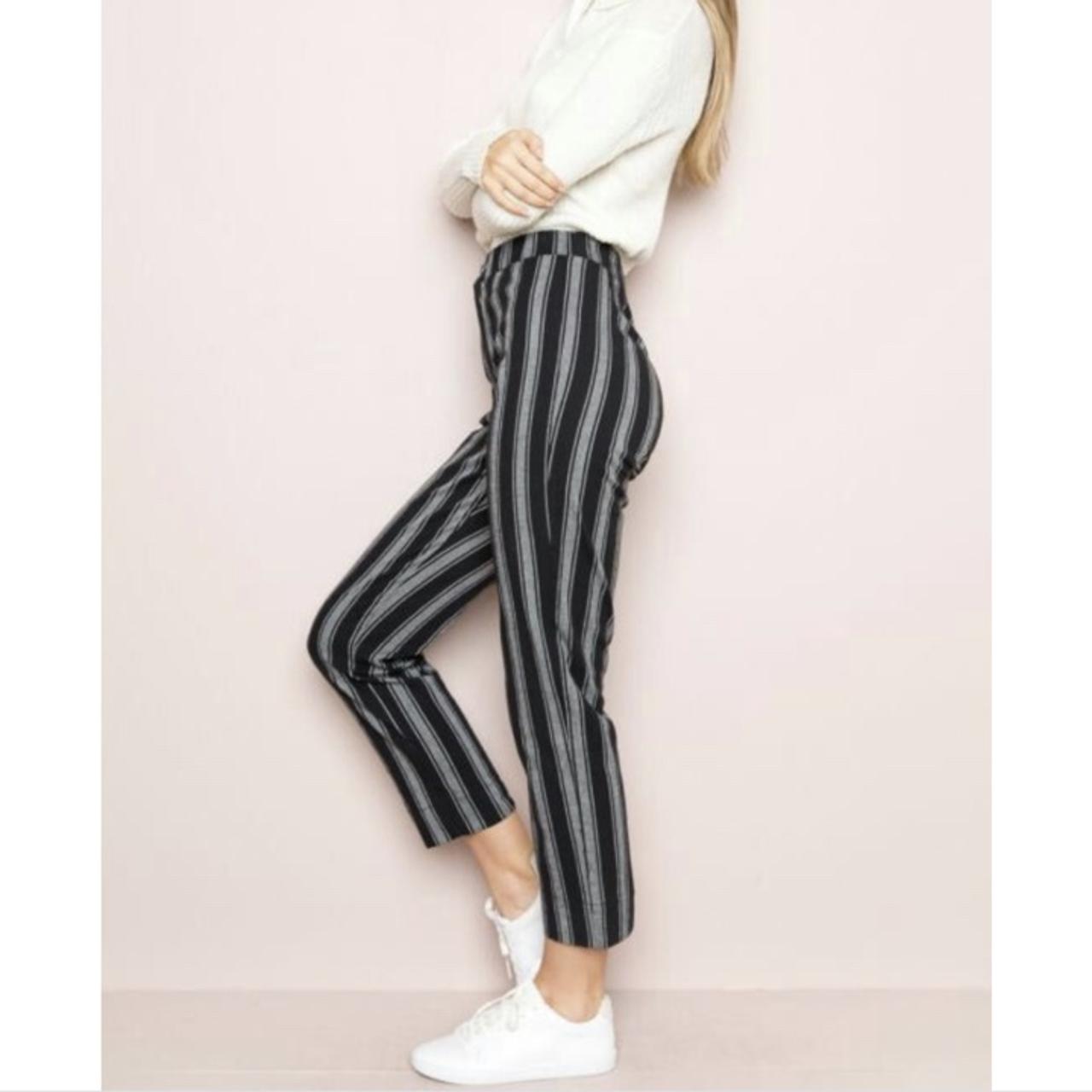 Brandy melville black fashion and grey striped pants