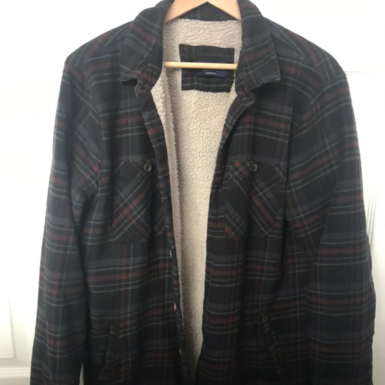 pull and bear borg lined jacket