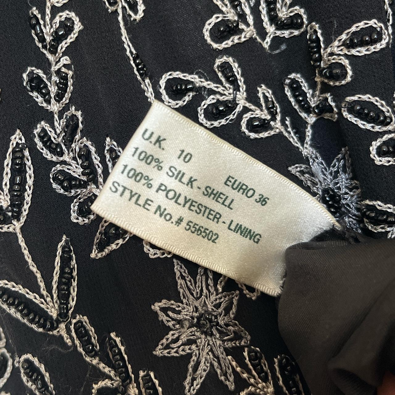 Kaliko black vintage beaded floral dress 💐 Slit on... Depop