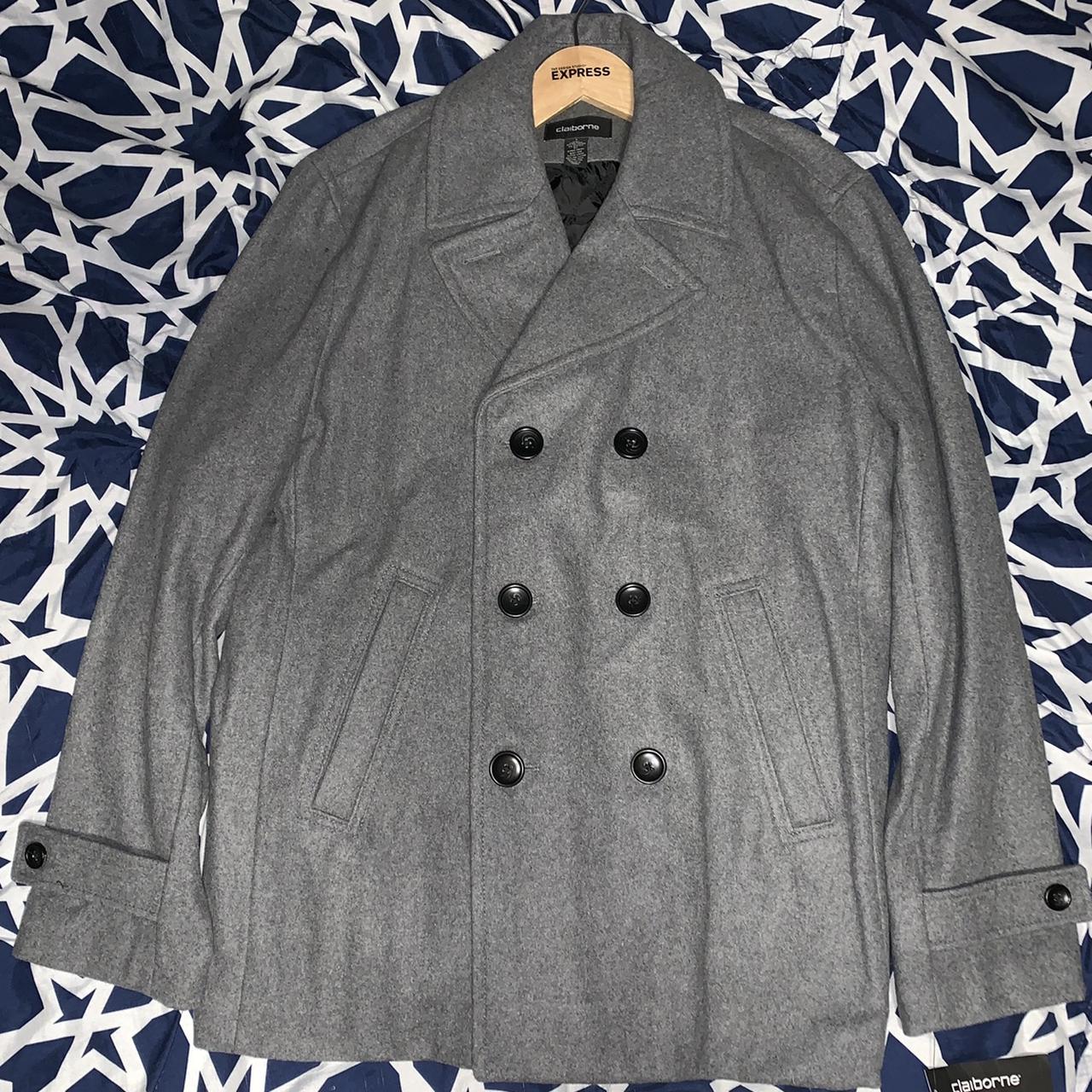 Claiborne Wool Blend Peacoat Size Large Brand Depop
