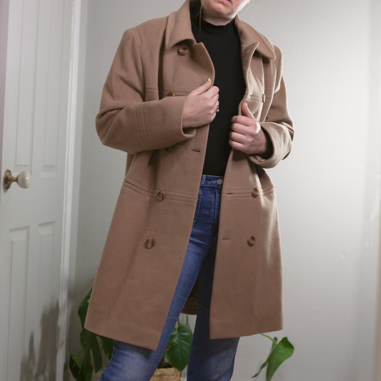 Vintage cashmere blend camel coat. Mid... Depop