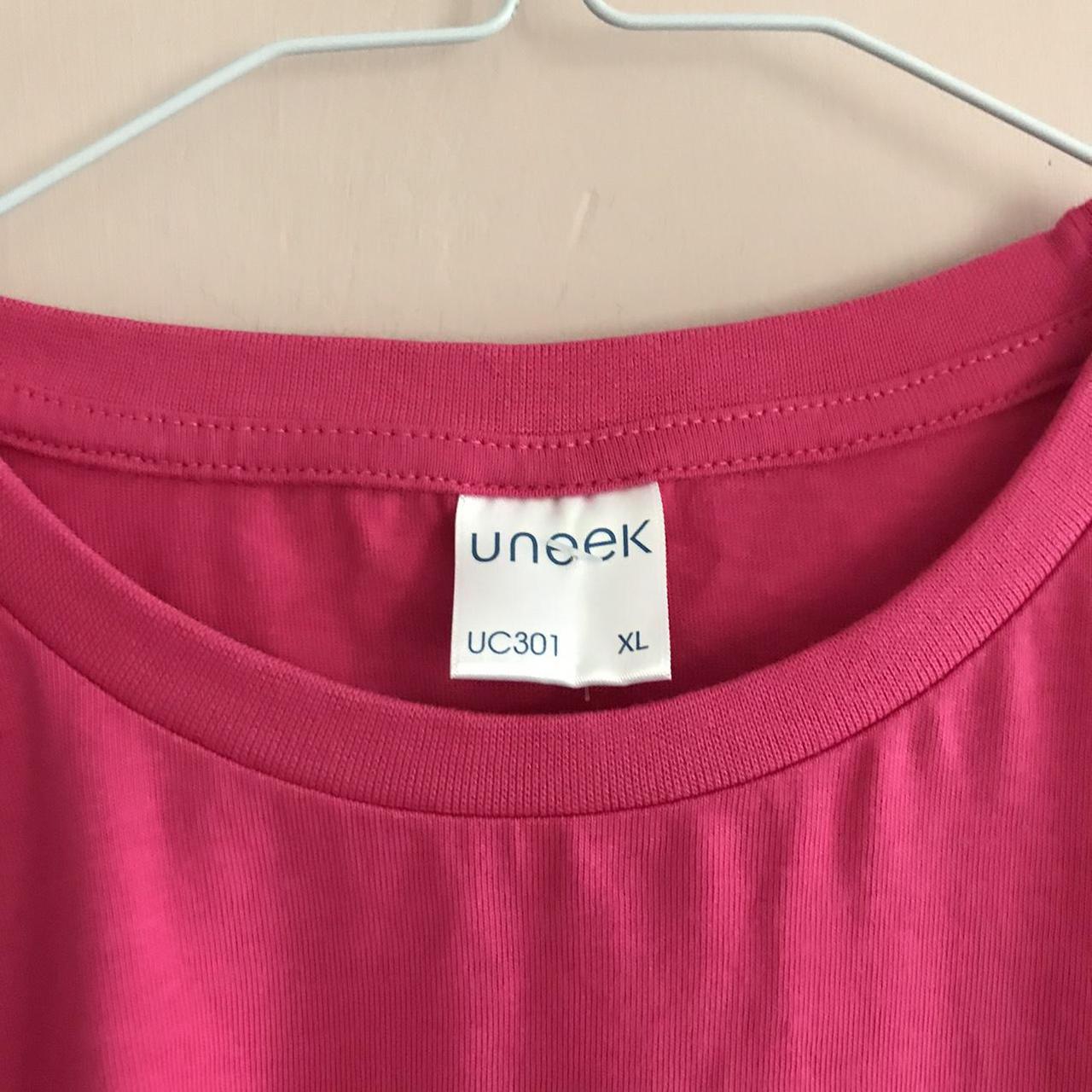 Bright pink oversized T-shirt, simple cotton T-shirt... - Depop