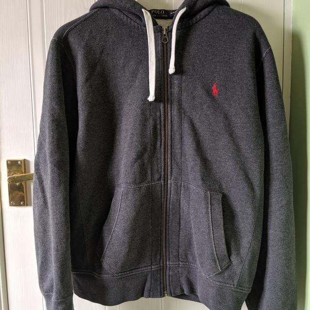 Dark grey ralph lauren hoodie sale