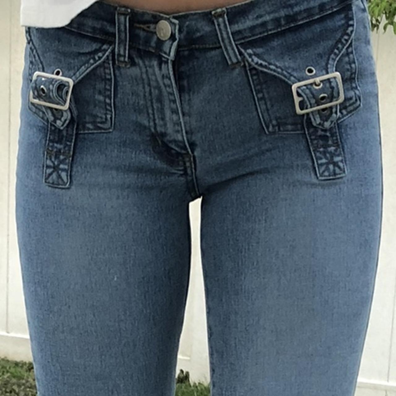 Low waisted flare jeans Cowgirl buckle jeans... Depop