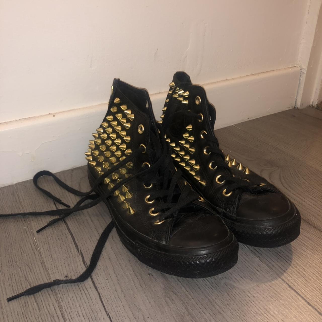 Black converse gold clearance studs