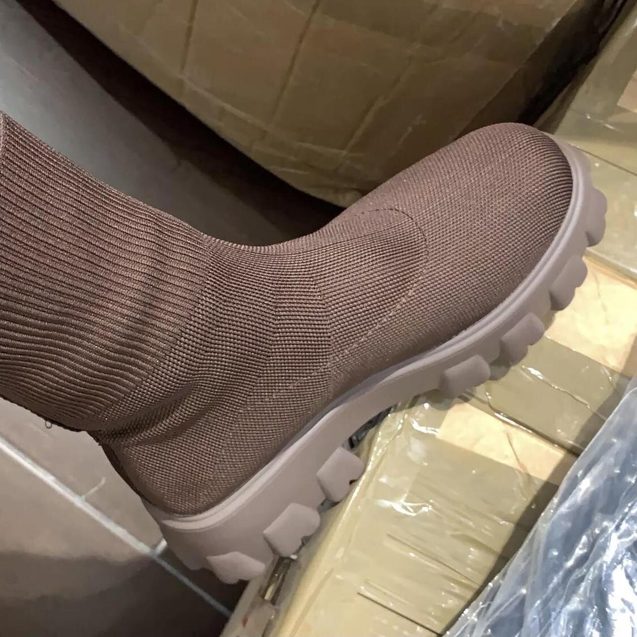 Chunky Brown sock boots Size 3 size 4 size 5 size... Depop