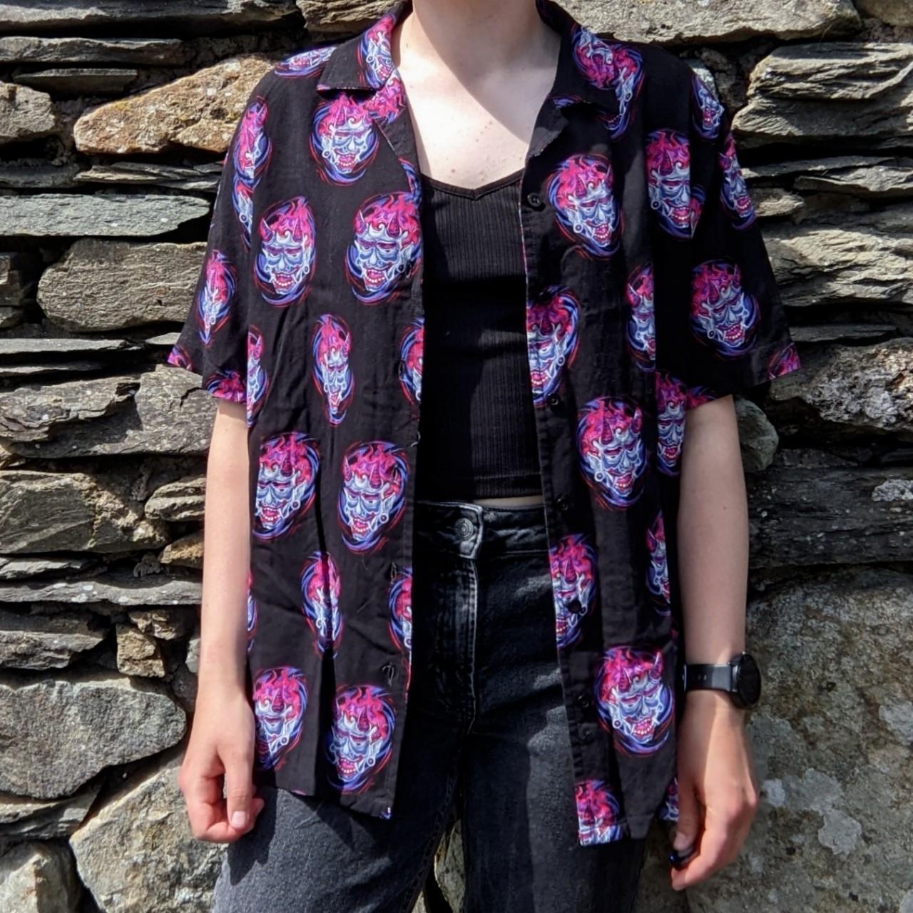 Graphic button down shirt by Super Massive. Size... Depop