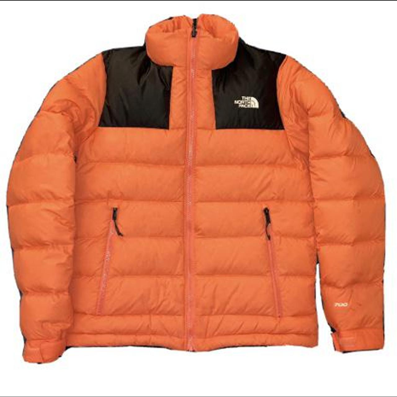 orange puffer jacket north face