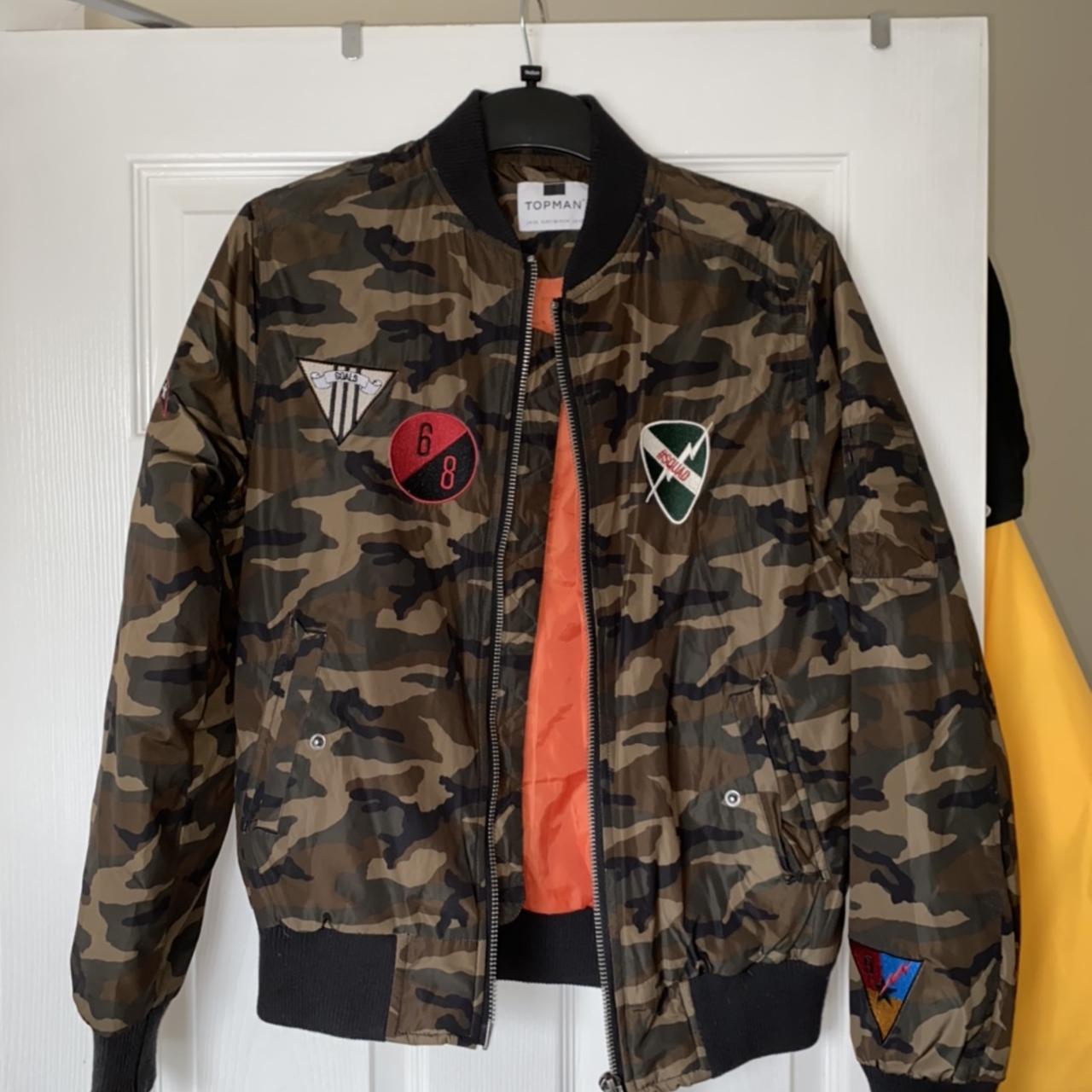 Topman camp print bomber jacket #TopMan #Camo #Y2K... - Depop