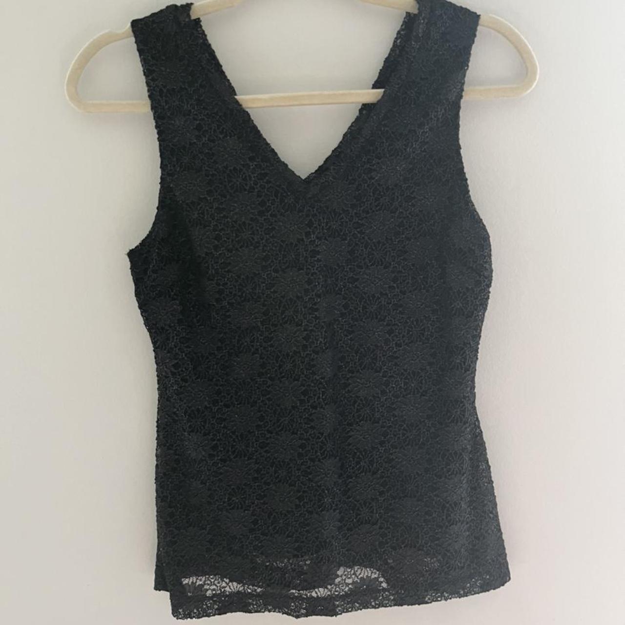 sparkly and lace black muscle tank reminds me of... - Depop