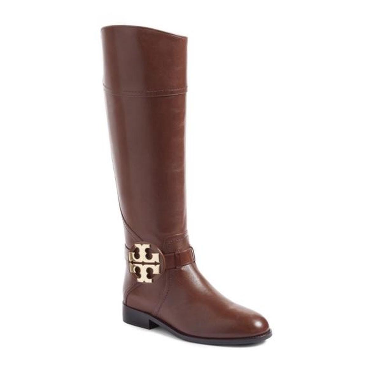 Tory Burch Women's Brown and Gold Boots | Depop