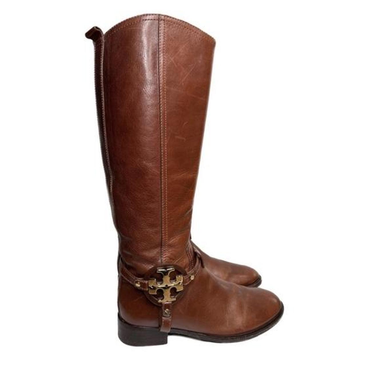 Tory Burch Women's Brown and Gold Boots | Depop