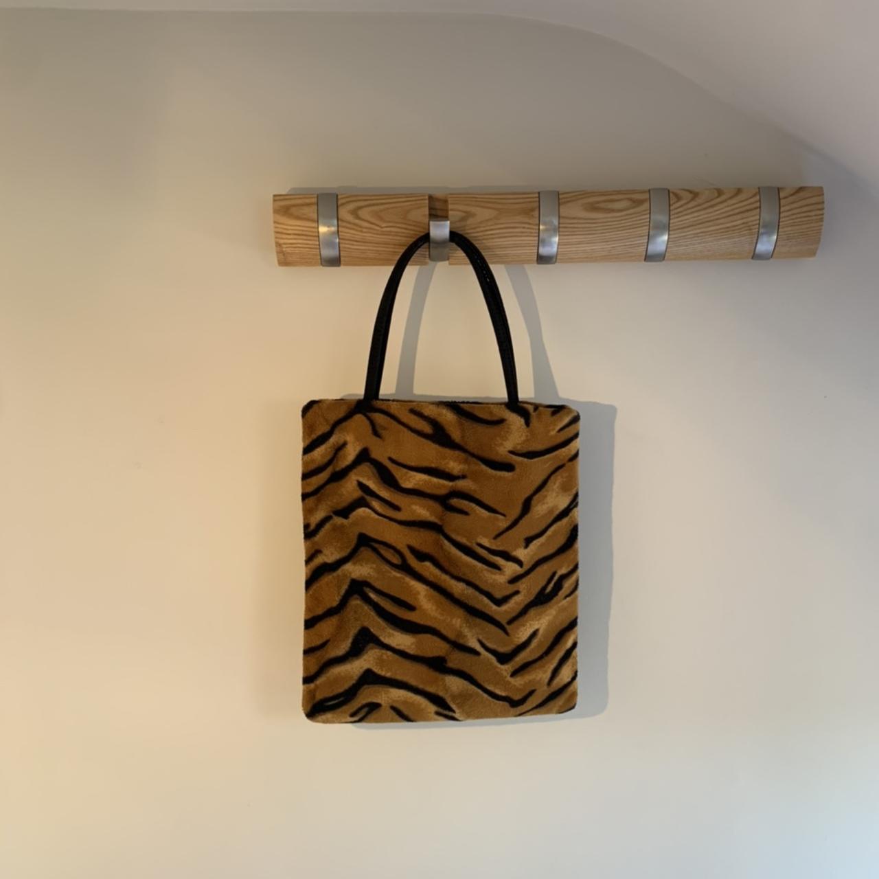 fluffy tiger print bag