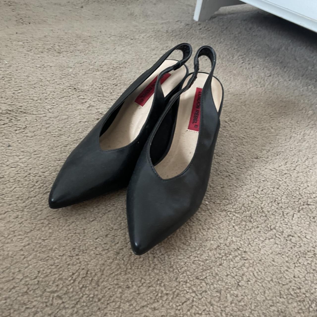 London rebel Black heeled Mules Size 5 Great for... - Depop